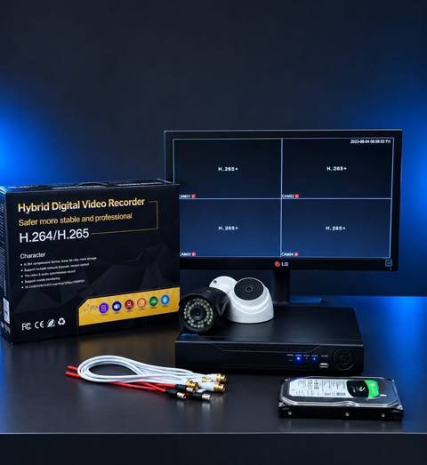 DVR 4 çıxışlidir Təzədir. Telefondan izleme 2 ədəd kamera Gündüz gece — Товарлар