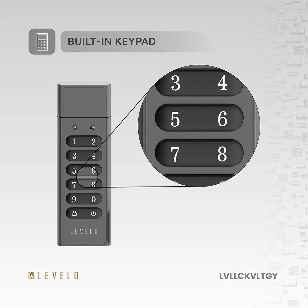 Levelo LockVault Digital 128GB Encrypted USB Flash Drive - Gray — Mallar, Bakı (2)