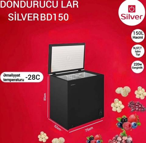 Silver BD150 dondurucu - Həcm: 150 litr - Əməliyyat temperaturu — Баку