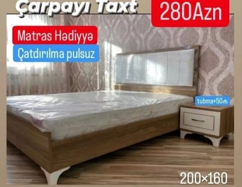 Yeni, İkinəfərlik çarpayı, Bazasız, Matras ilə, Siyirməsiz, Azərbaycan — 280 ₼ · Baku · Yataqlar Yeni, İkinəfərlik çarpayı, Bazasız, Matras ilə, Siyirməsiz, Azərbaycan — Baku