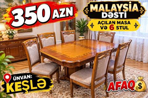 350 azn Malaziyya istehsalli Acilan Masa ce 6 eded Stullari.unvan — 350 ₼ · Bakı · Masalar və stullar 350 azn Malaziyya istehsalli Acilan Masa ce 6 eded Stullari.unvan — Bakı