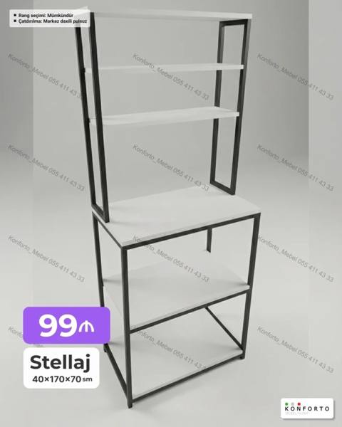 Stellaj – çoxməqsədli metal karkaslı rəf sistemi Ölçü: 40×170×70 sm — Баку