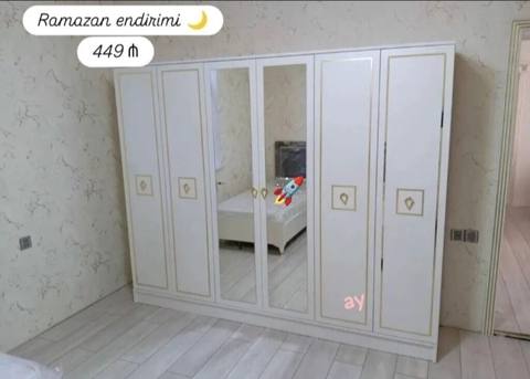 Yeni, 5 qapı, Güzgülü, Ağ, Açılan, Düz dolab — 449 ₼ · Дигях · Şkaflar Yeni, 5 qapı, Güzgülü, Ağ, Açılan, Düz dolab — Дигях