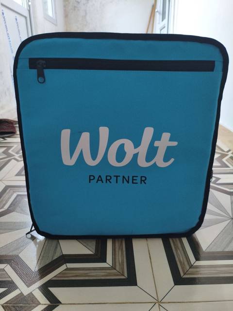 Wolt çatdırılma çantası – izotermik kürək çantası - Rəng: mavi (Wolt — Другое (Для ресторана)