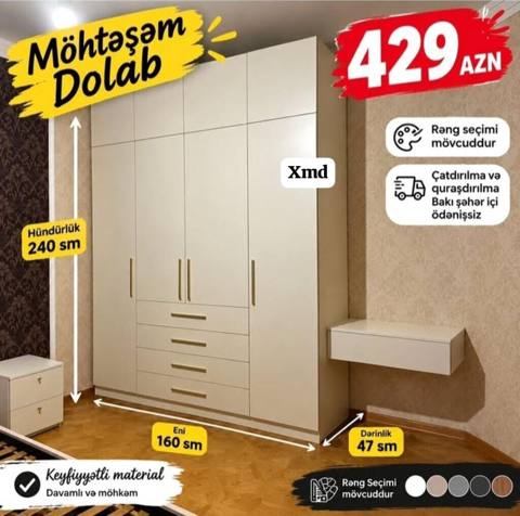 Möhtəşəm Dolab – funksional və zərif dizayn Ölçülər: - Hündürlük: 240 — Товары