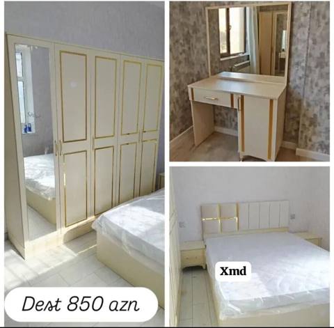 Yataq otağı mebel dəsti Tərkibi: - 4 qapılı şkaf (tam boy güzgülü — Mebel