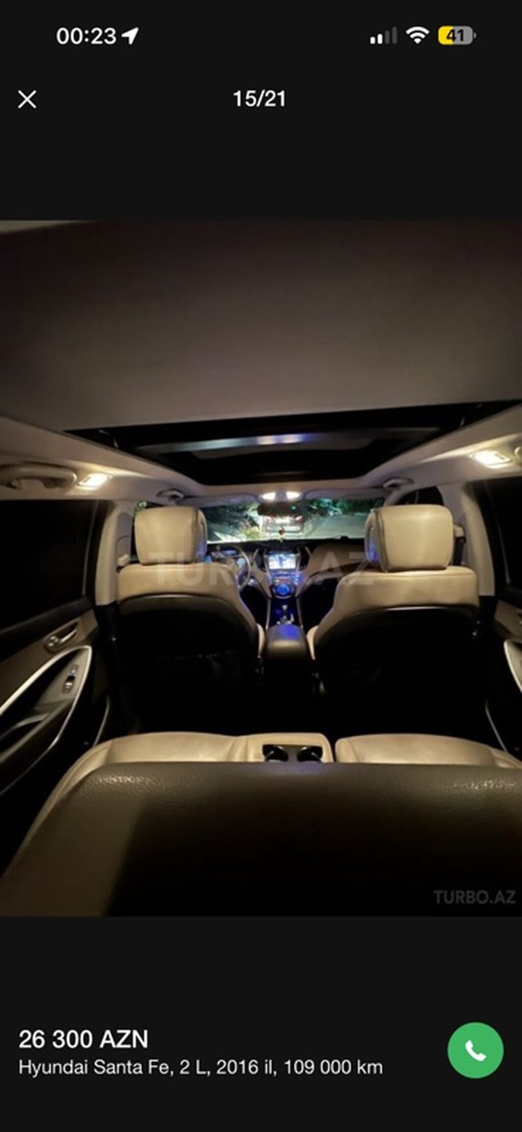 Hyundai Santa Fe, 2016 г., 109 000 км — Avtomobillər, Bakı (4)