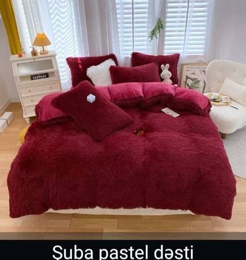 Süba pastel dəsti – qış ayları üçün isti və yumşaq toxuma - Material — Товары для дома