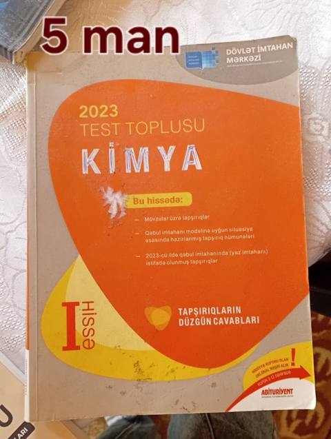 Məhsul: 2023 “Test Toplusu – Kimya”, I hissə Nəşriyyat: Dövlət — esma
