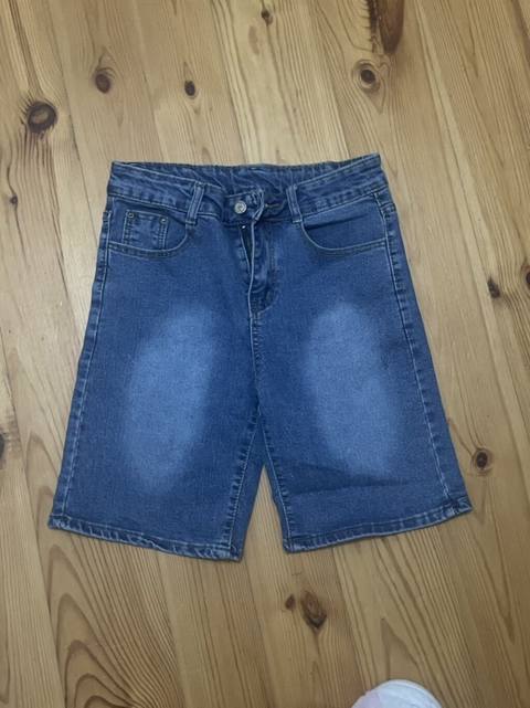 Unisex denim şort - Material: klassik cins (pamuk əsaslı denim), orta — Trousers and shorts (Men's clothing)