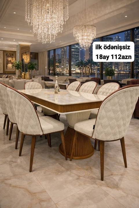 Mətbəx və yemək otağı üçün müxtəlif model masa-stul dəstləri — Жиһаз