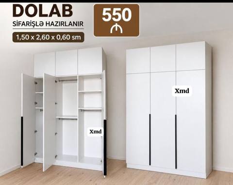 Düz dolab, Yataq otağı üçün, Paltar üçün, Açılan, Korpuslu, 3 qapılı — Баку