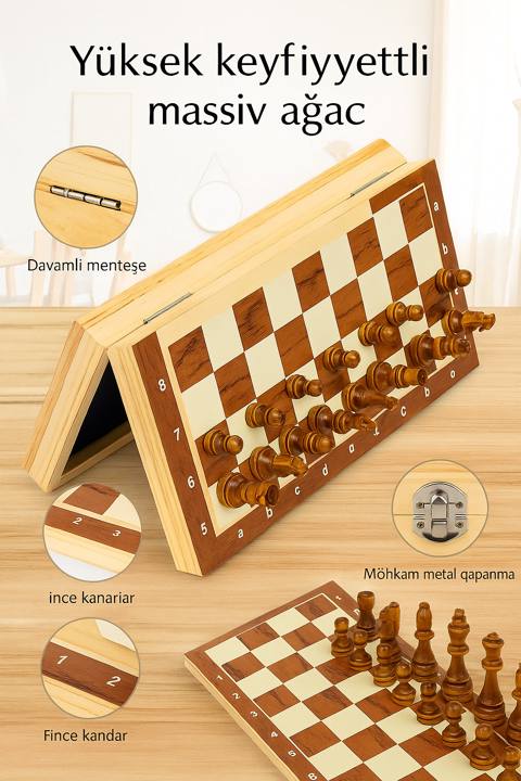 Şahmat taxta, maqnit, 30x15.5 sm — Ürünler