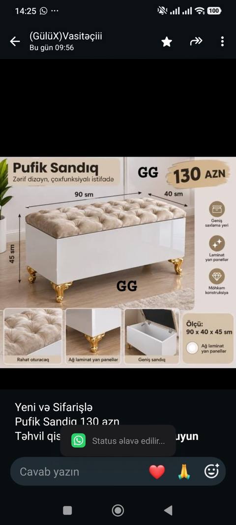 Yeni və Sifarişlə Pufik Sandiq 130 azn Təhvil qisa zamanda Çatdırılma — 130 ₼ · Bakı · Mebel Yeni və Sifarişlə Pufik Sandiq 130 azn Təhvil qisa zamanda Çatdırılma — Bakı