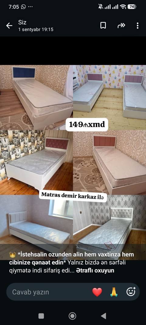 İstehsalin ozunden alin hem vaxtinza hem cibinize qənaət edin — Yotoqxona mebeli