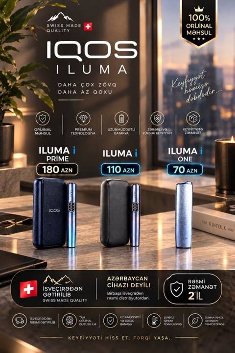 Iqos Iluma – daha çox zövq, daha az qoxu Məhsul variantları və — 70 ₼ · Bakı · Elektronik siqaretlər Iqos Iluma – daha çox zövq, daha az qoxu Məhsul variantları və — Bakı