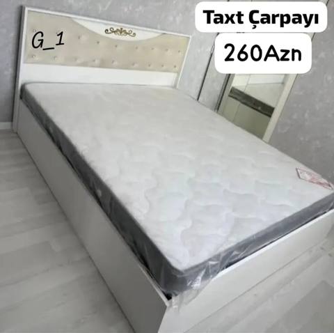 Taxt çarpayı – 260 AZN Ağ rəngli, zövqlü dizayna malik taxt çarpayı — Мехдиабад