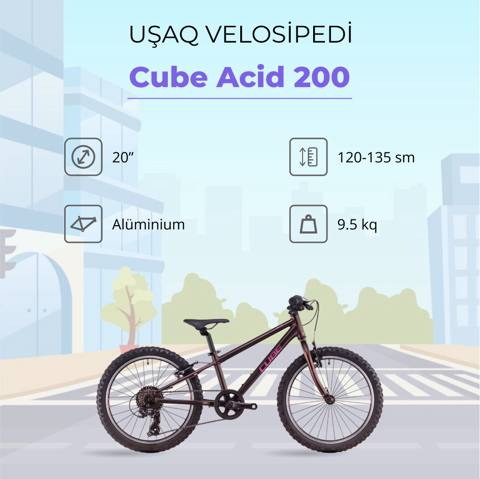 Uşaq velosipedi Cube Acid 200, 20", Molotov/Pink — 869 ₼ · Баку · Velosipedlər Uşaq velosipedi Cube Acid 200, 20", Molotov/Pink — Баку