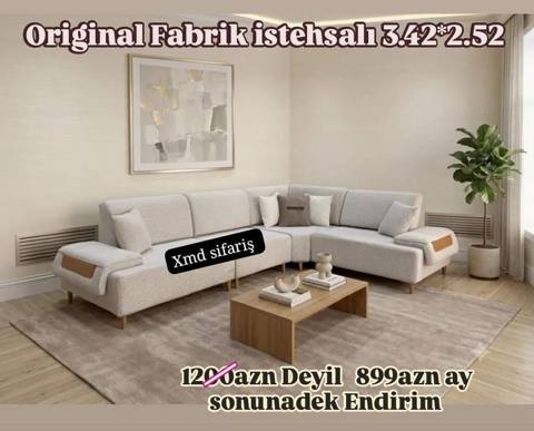 Original fabrik istehsalı künc divanlar - Ölçü variantları: 3.42×2.52 — 899 ₼ · Баку · Divanlər Original fabrik istehsalı künc divanlar - Ölçü variantları: 3.42×2.52 — Баку
