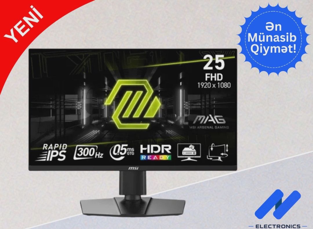Monitor MSI MAG 255PXF 24.5" 300Hz — Monitorlər, Bakı