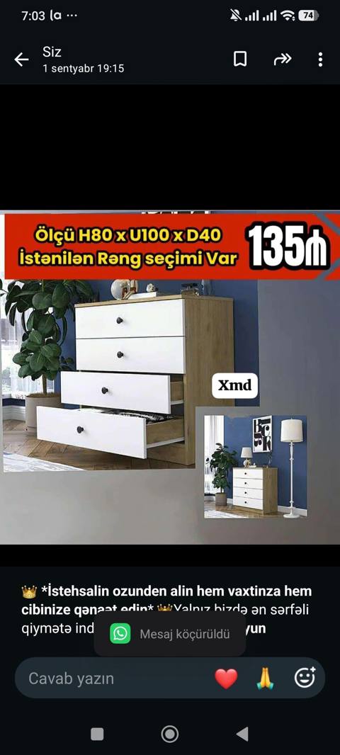 İstehsalin ozunden alin hem vaxtinza hem cibinize qənaət edin — 135 ₼ · Baku · Komodlar və tumbalı İstehsalin ozunden alin hem vaxtinza hem cibinize qənaət edin — Baku