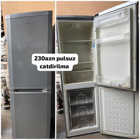 Beko iki kameralı soyuducu - Rəng: boz/metallik - Üst hissə: soyuducu — Баку
