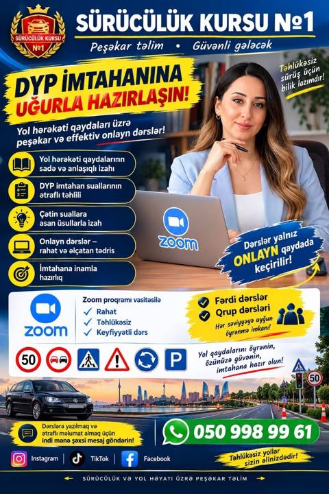 DYP imtahanına evdən çıxmadan hazırlaşın Dərslər yalnız Zoom — Баку