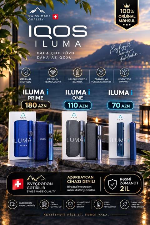 Iqos Iluma — İsveçrə istehsalı, 100% orijinal məhsul. Daha çox zövq — Bakı