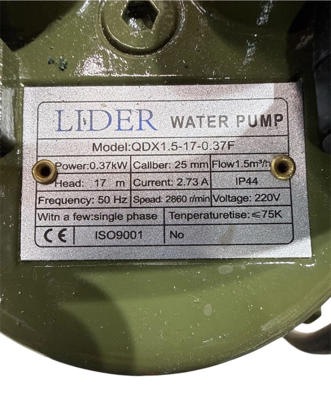 Su nasosu Lider QDX1.5-17-0.37F — Mallar, Bakı (2)