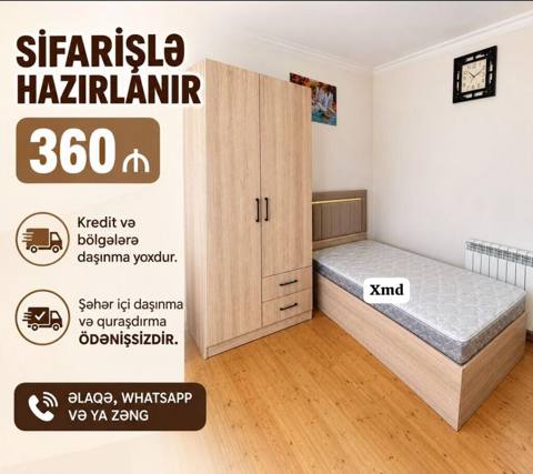 Sifarişlə hazırlanır – uşaq/yeniyetmə otağı üçün dəst: - Tək nəfərlik — Uşaqlar üçün hər şey