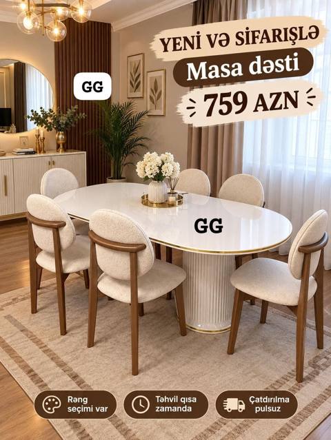 Oval masa, Qonaq otağı üçün, 6 nəfər — Товары