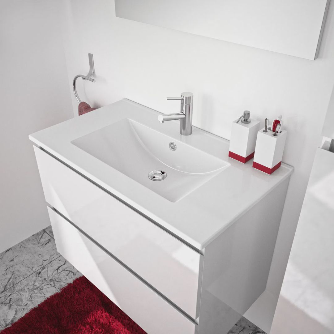 Düzbucaqlı çanaq, Ağ rəng — Mətbəx lavabolarında, Bakı (5)