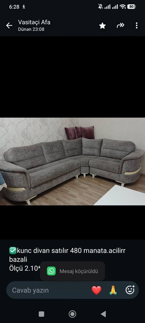 kunc divan satılır 480 manata.acilirr bazali Ölçü 2.10*2.80 Ehmedli — Баку