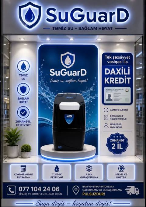 SuGuarD su təmizləmə sistemi – “Təmiz su, sağlam həyat Məhsulun — 350 ₼ · Баку · Su filtirləri və nasosu SuGuarD su təmizləmə sistemi – “Təmiz su, sağlam həyat Məhsulun — Баку