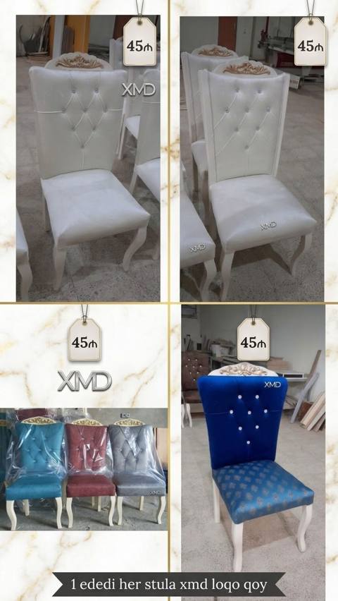 Mebel – yumşaq oturacaqlı və bel hissəsi kapitone düyməli stullar — 45 ₼ · Баку · Stullar Mebel – yumşaq oturacaqlı və bel hissəsi kapitone düyməli stullar — Баку