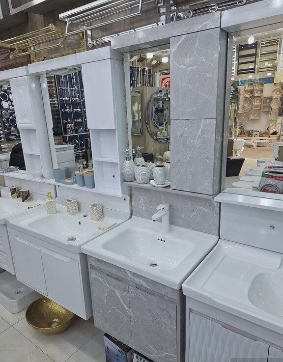 Düzbucaqlı çanaq, Ağ rəng — Mətbəx lavabolarında, Bakı (4)
