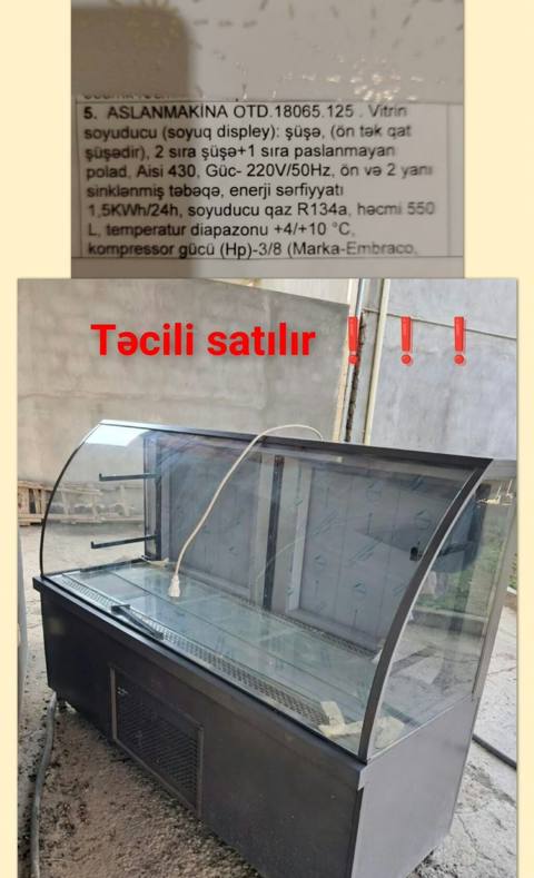 Vitrin Soyuducu Qiyməti 550azn olduğu üçün dəyərindən çox ucuz — 550 ₼ · Баку, Yasamal · Soyuq avadanlığı Vitrin Soyuducu Qiyməti 550azn olduğu üçün dəyərindən çox ucuz — Баку