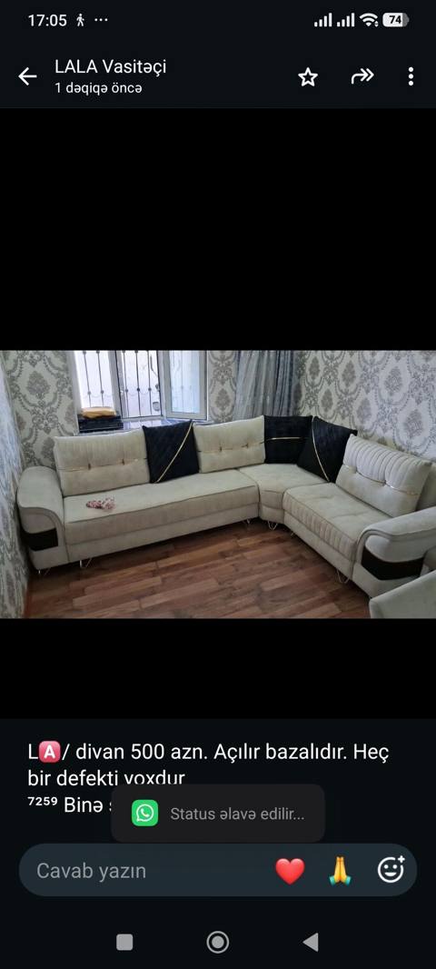 L / divan 500 azn. Açılır bazalıdır. Heç bir defekti yoxdur Binə — 500 ₼ · Баку · Divanlər L / divan 500 azn. Açılır bazalıdır. Heç bir defekti yoxdur Binə — Баку