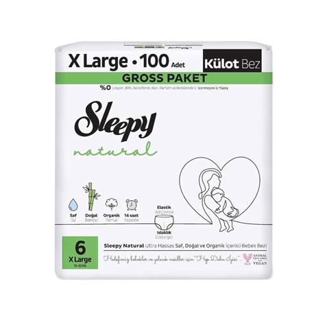 Uşaq bezi-tuman Sleepy Natural 6 Junior Extra/XL, 100 əd — Bakı