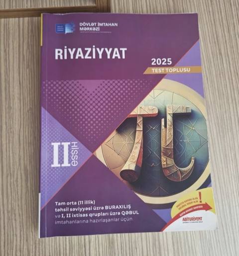 Məhsul: “Riyaziyyat 2025 – Test Toplusu, II hissə” Nəşriyyat: Dövlət — Новханы