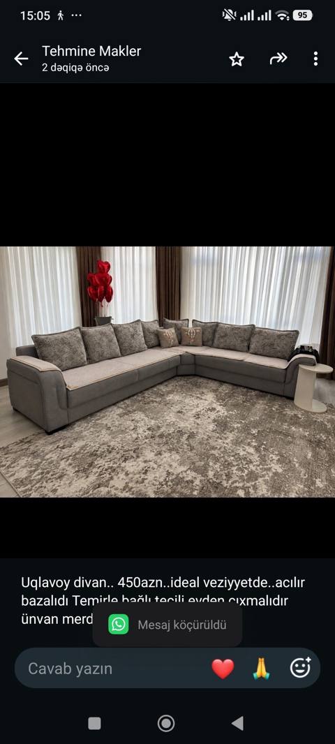 Uqlavoy divan. 450azn. ideal veziyyetde. acılır bazalıdı Temirle — 450 ₼ · Bakı · Divanlər Uqlavoy divan. 450azn. ideal veziyyetde. acılır bazalıdı Temirle — Bakı