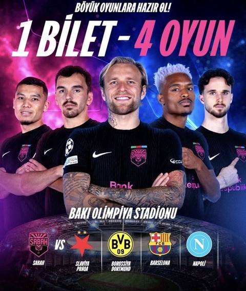 Sabahın bütün ev oyunlarına bilet. Slaviya, Borussiya Barselona — Товары