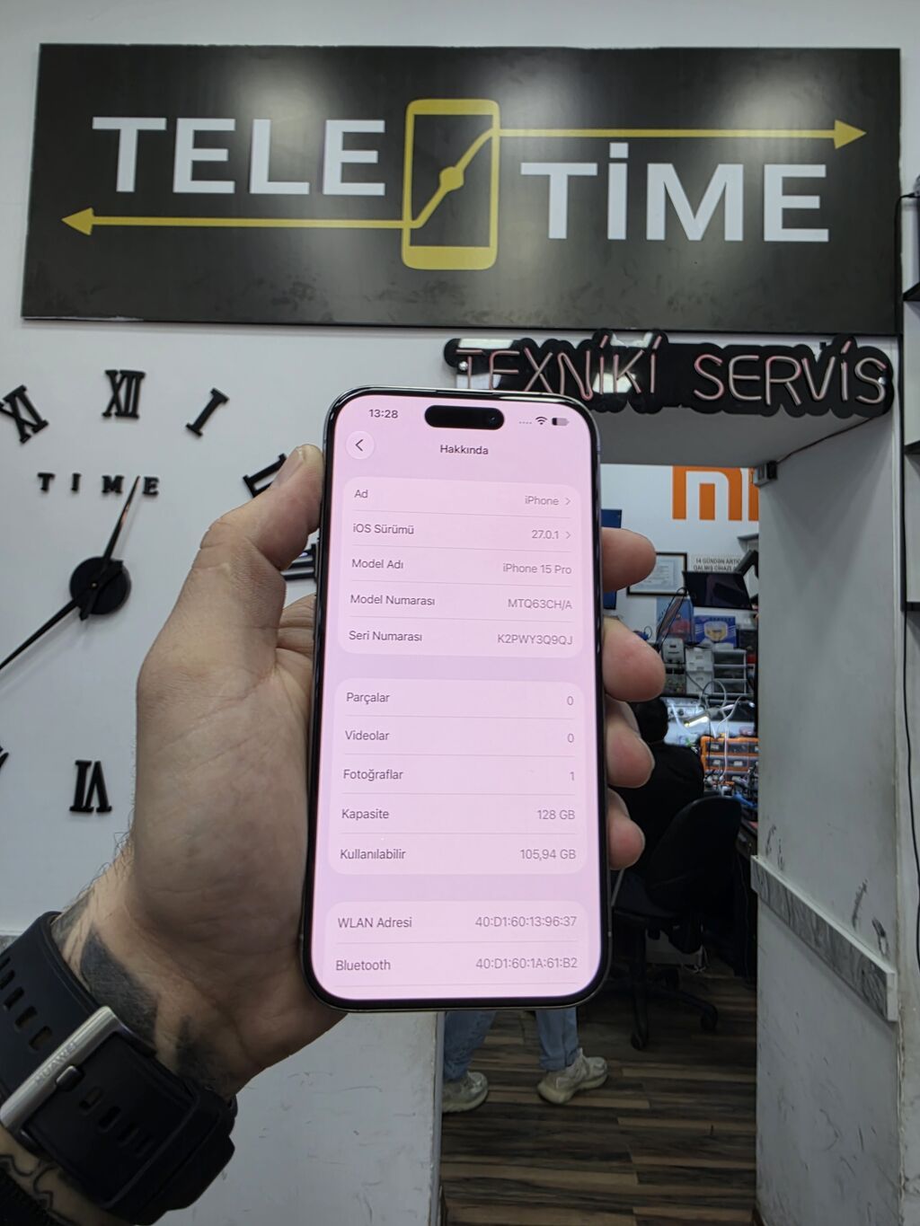 IPhone 15 Pro, 128 GB, Natural Titanium, Zəmanət, Simsiz şarj, Face ID — Apple iPhone, Bakı (3)