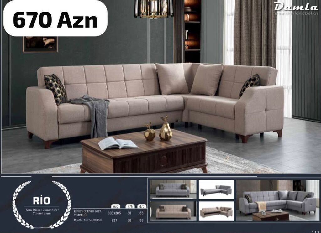 Künc divan, Yeni, Pulsuz çatdırılma — Divanlər, Xırdalan (3)