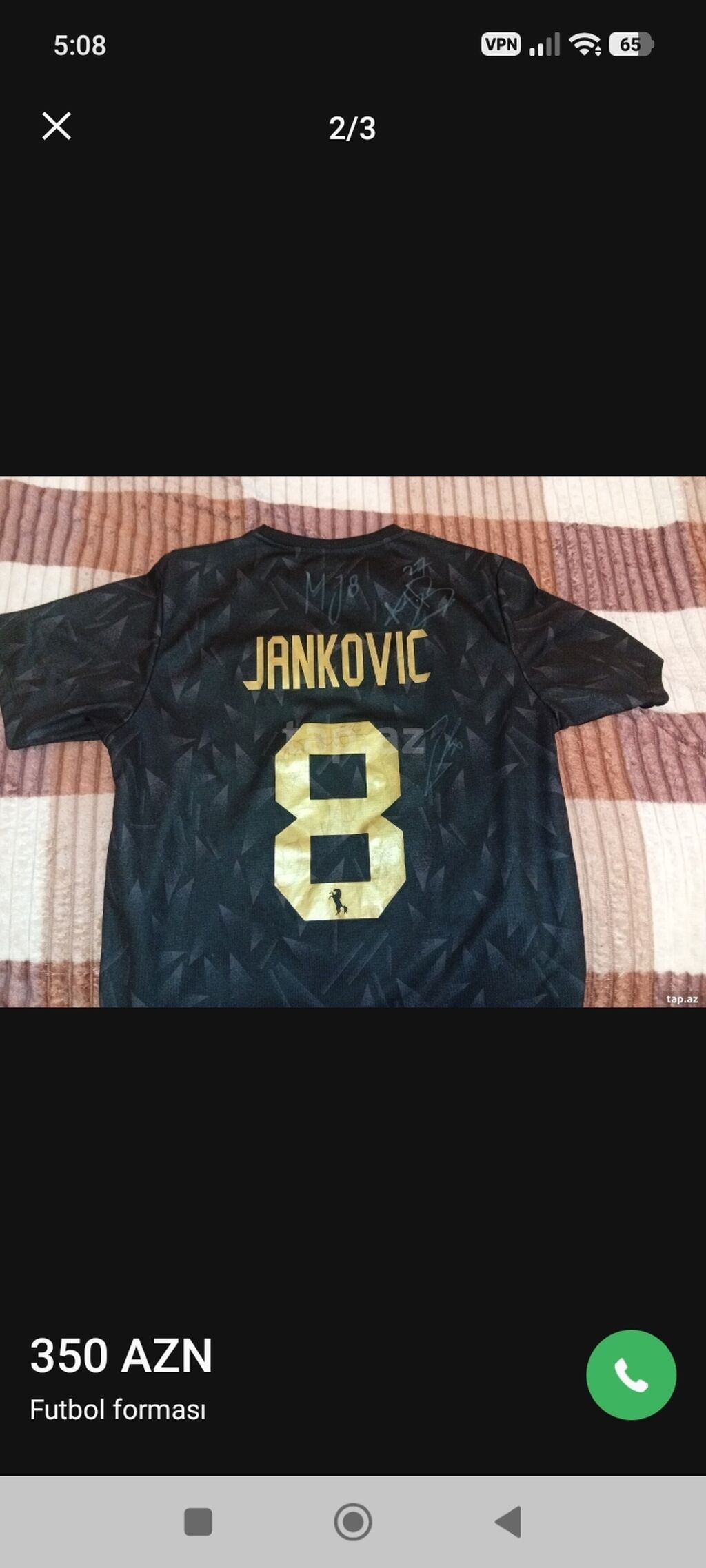 Futbolka, Adidas, M, rəng - Qara — Futbolka və polo, Bakı (2)