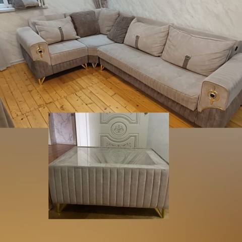 Endirim olundu Divan satılır pufiklə birlikdə — 420₼ - L‑şəkilli — Мебель