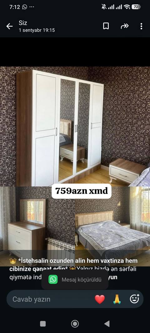 İstehsalin ozunden alin hem vaxtinza hem cibinize qənaət edin — Yotoqxona mebeli