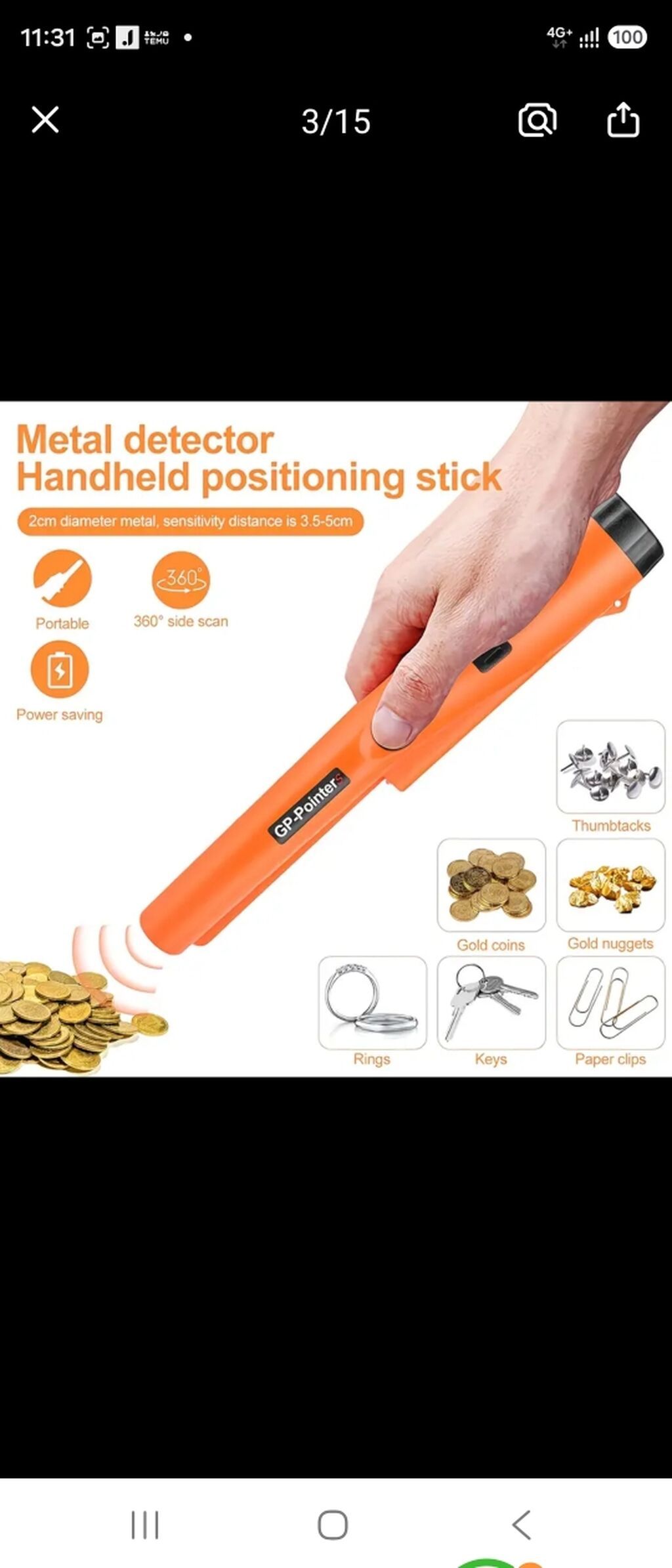 GP-Pointer əl metal detektor pinpointer - Daşıması rahat, yüngül və — Metal detektorları, Gəncə (2)