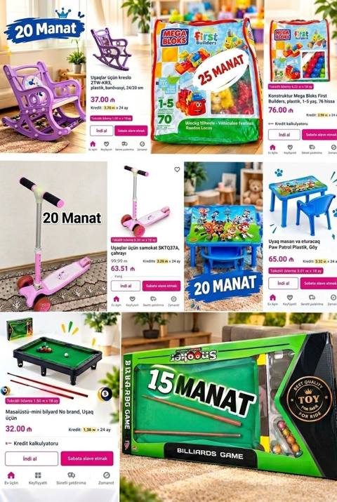 Hamsis birlikdə 110 manata Uşaq əyləncə və inkişaf oyunları seçimi — Дигях
