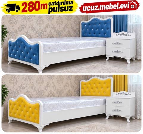 Mebel dəsti: tək nəfərlik çarpayı + 2 çekmecəli tumba - Rəng — Uşaq mebel dəstləri